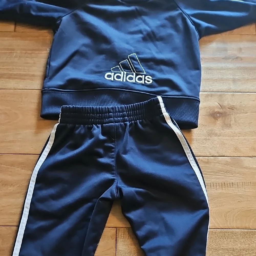 Adidas Kids' Dark Blue Tracksuit with White Stripes - Picture 5 of 5